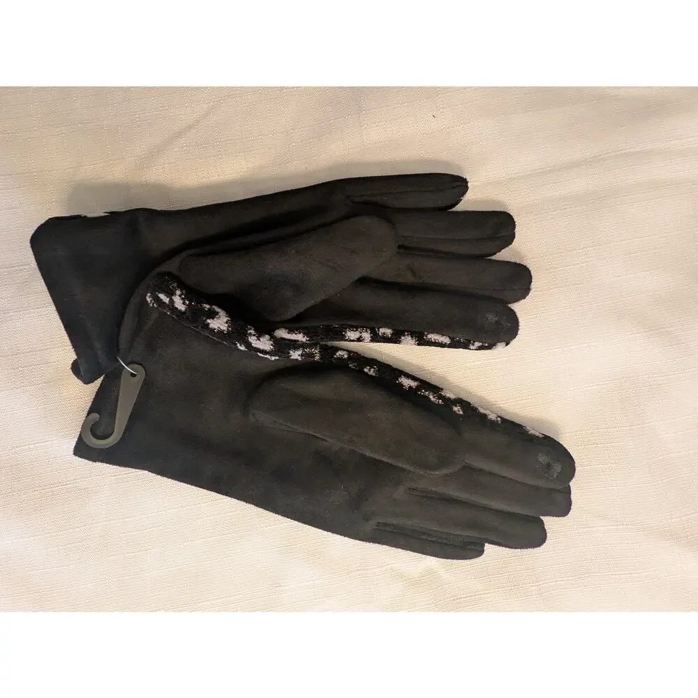 Fadivo New York Animal Print Black Gloves